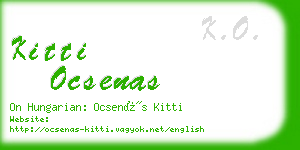 kitti ocsenas business card